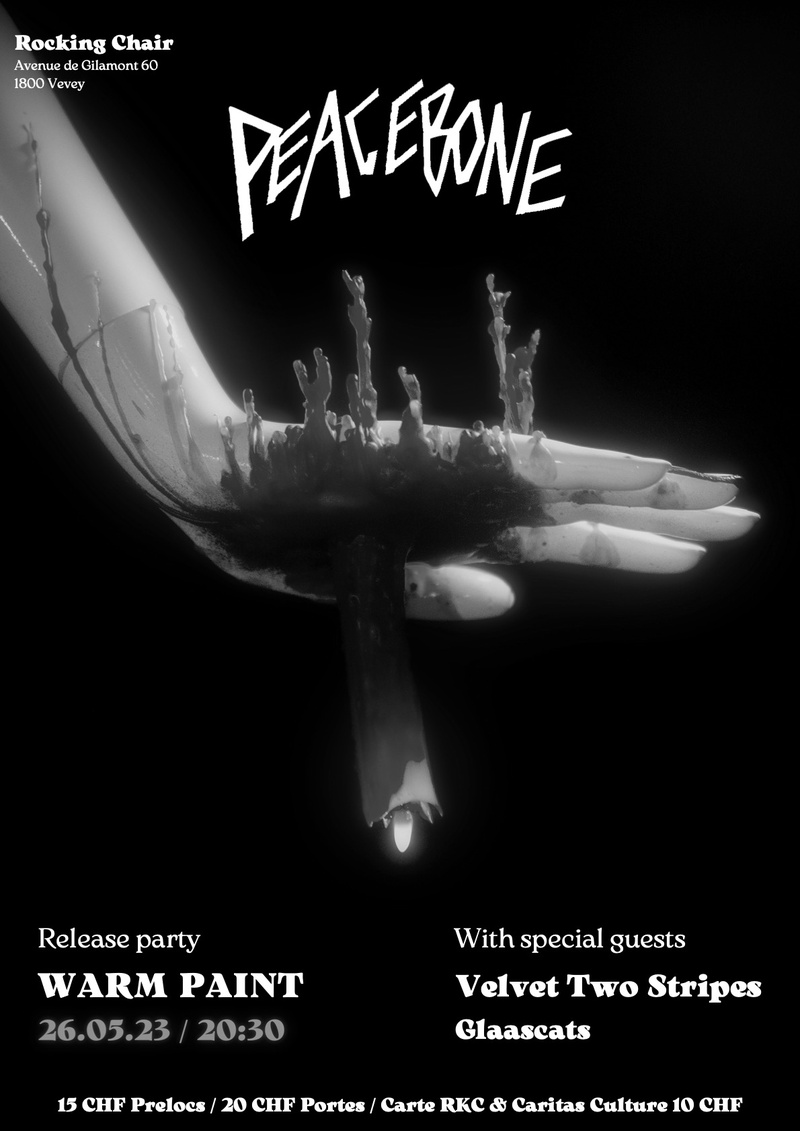 Peacebone (CH, vernissage) + Velvet Two Stripes (CH) + Glaascats (CH)