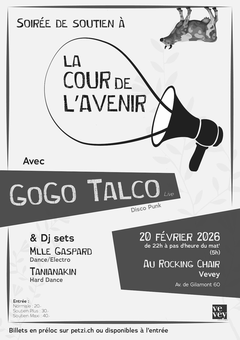 Soirée de soutien à la Cour de l'Avenir : GoGo Talco + Mlle Gaspard + Tanianakin