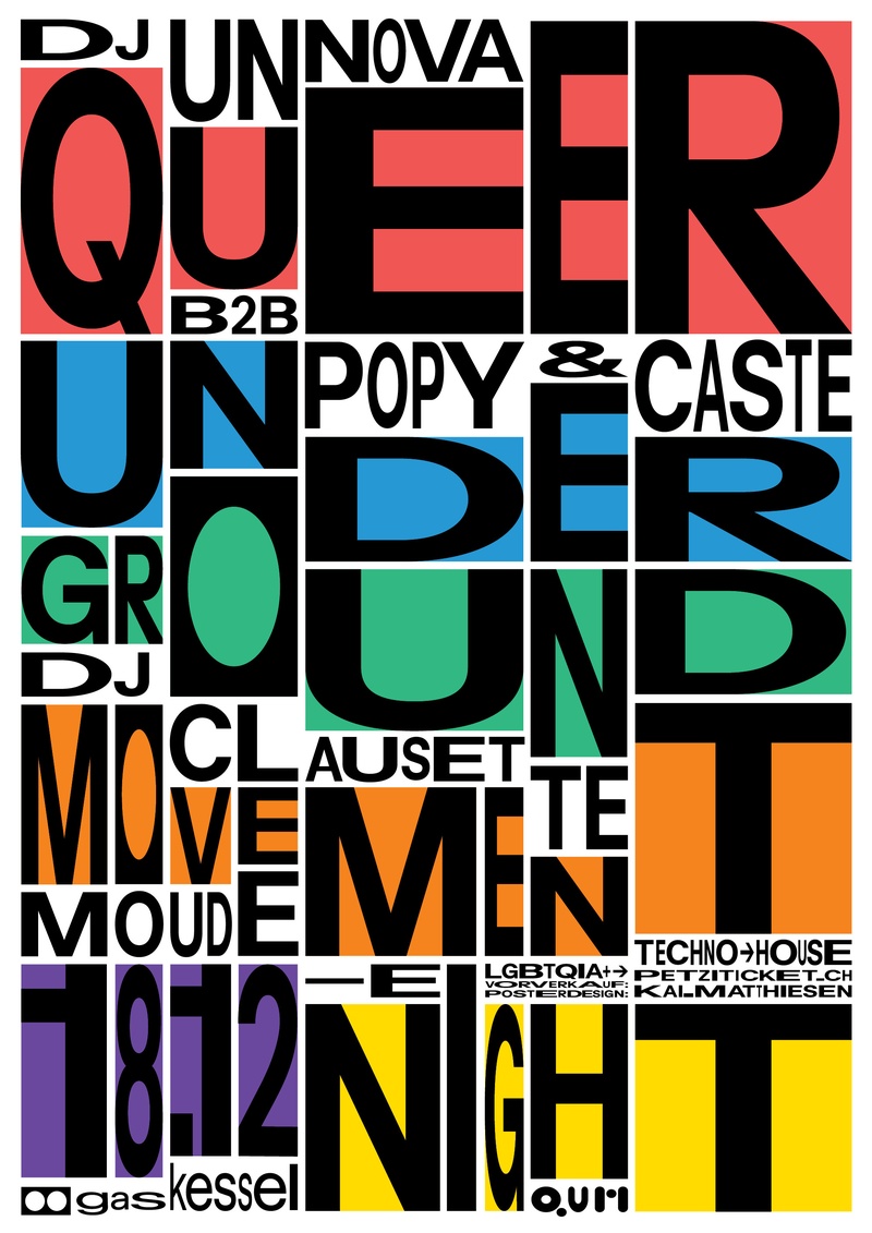 Queer Underground Movement Night w/ unnova b2b Popy & Caste,  Clausette, moude-E